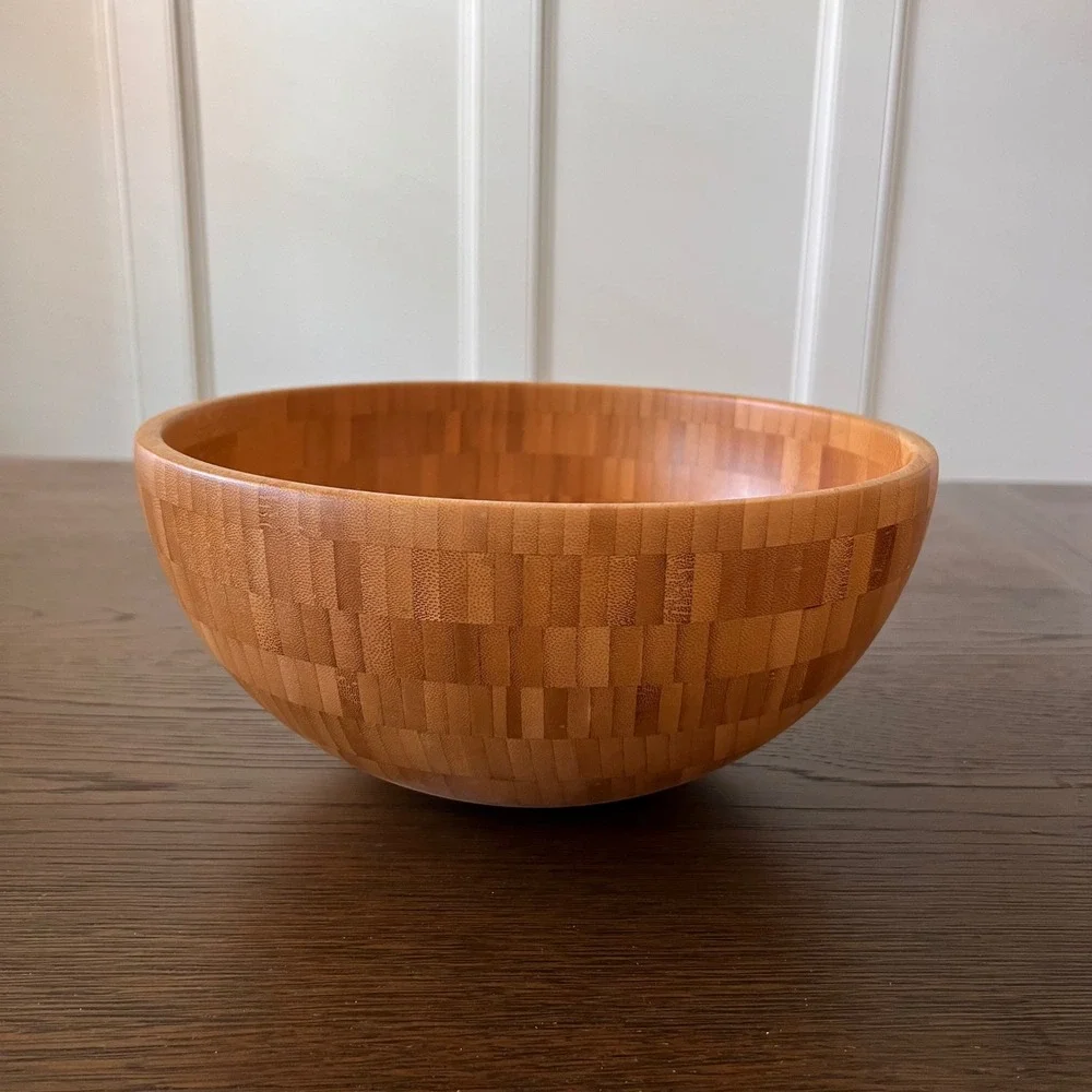 IKEA BLANDA MATT Bamboo‎ Serving Bowl Round Natural Wood Salad Bowl 21926